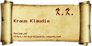 Kraus Klaudia névjegykártya